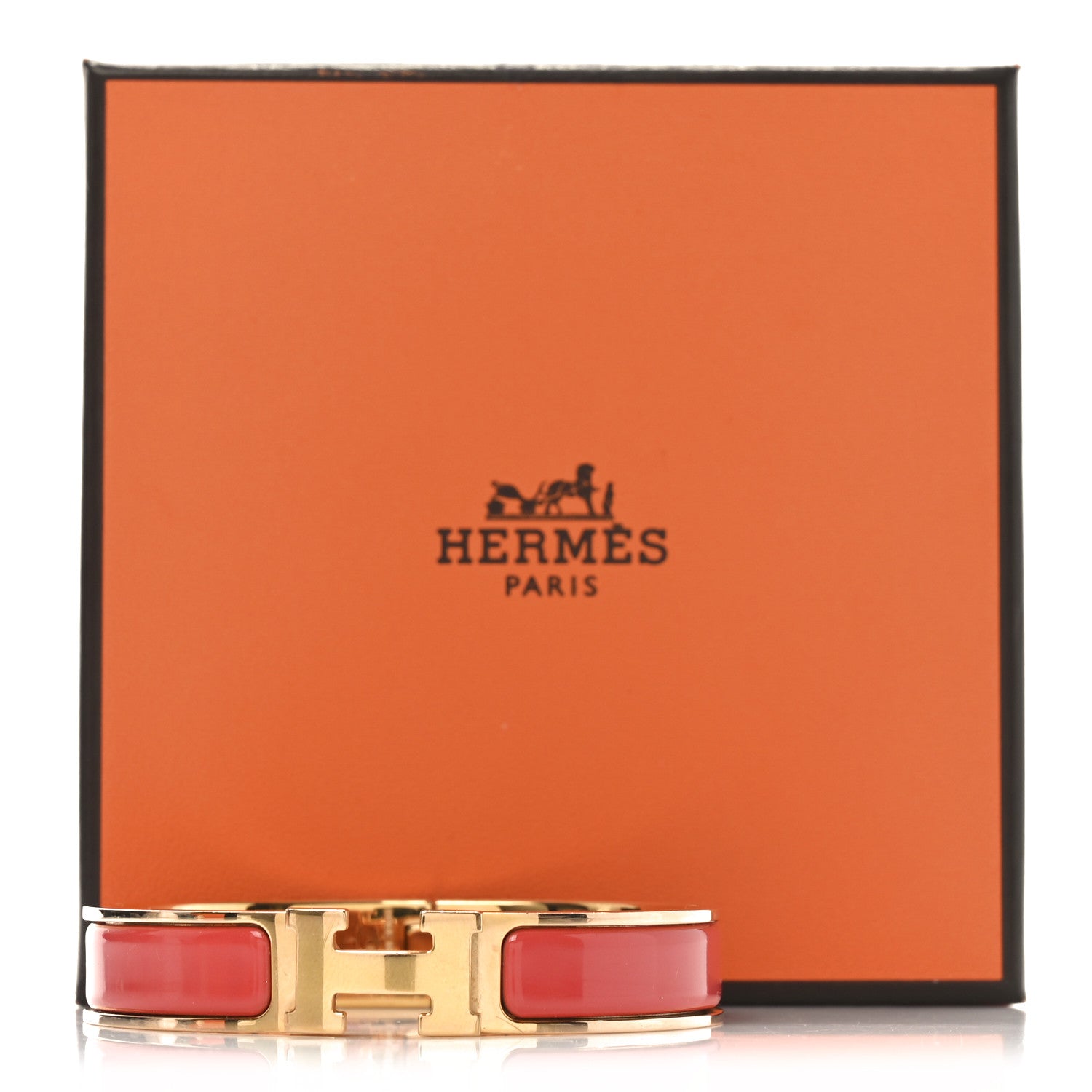 Hermes Enamel Narrow Clic Clac H Bracelet GM Rose Patch 5 of 5