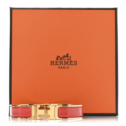 Hermes Enamel Narrow Clic Clac H Bracelet GM Rose Patch 5 of 5