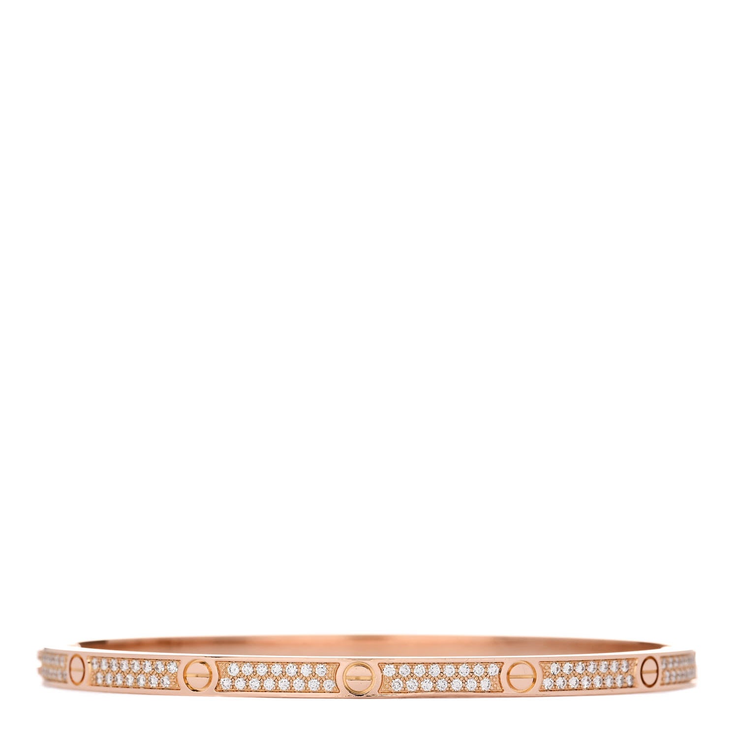 Cartier 18K Pink Gold Diamond Small LOVE Paved Bracelet 17 2 of 8