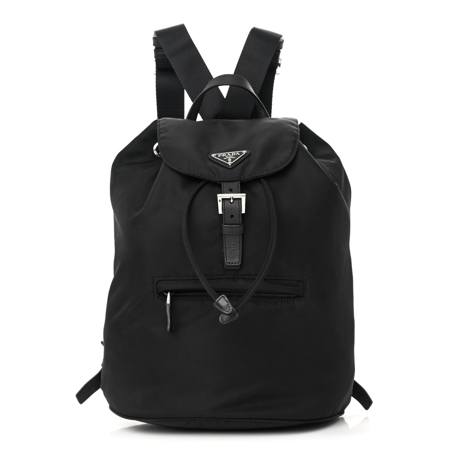 Nylon Tessuto Saffiano Zipper Backpack Black
