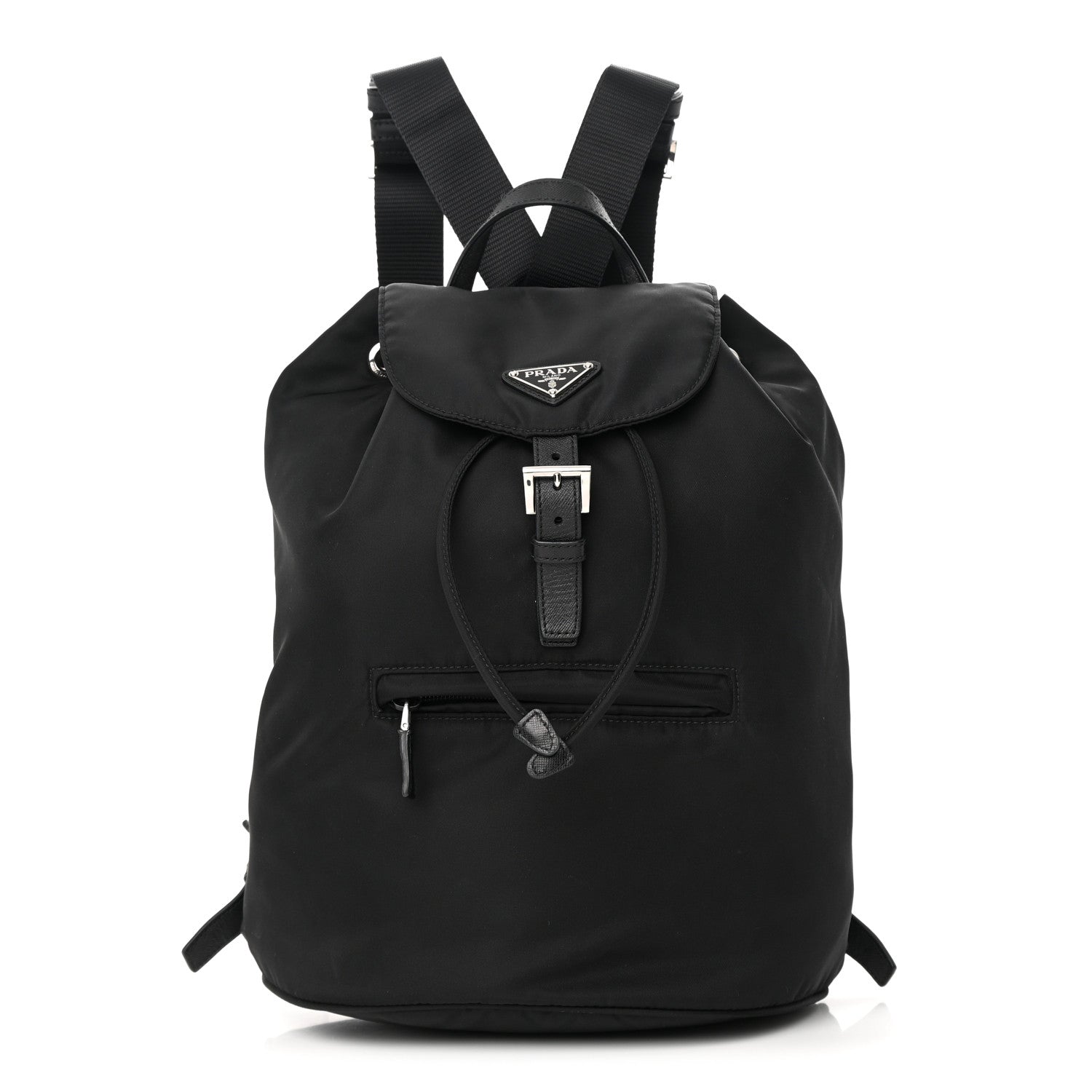 Prada Nylon Tessuto Saffiano Zipper Backpack Black 1 of 11