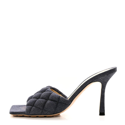 Bottega Veneta Denim Matelasse Padded Mule Sandals 39 Indigo 1 of 13