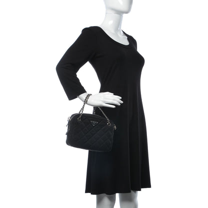 Prada Nylon Tessuto Impuntu Quilted Bandoliera Crossbody Bag Black 3 of 8