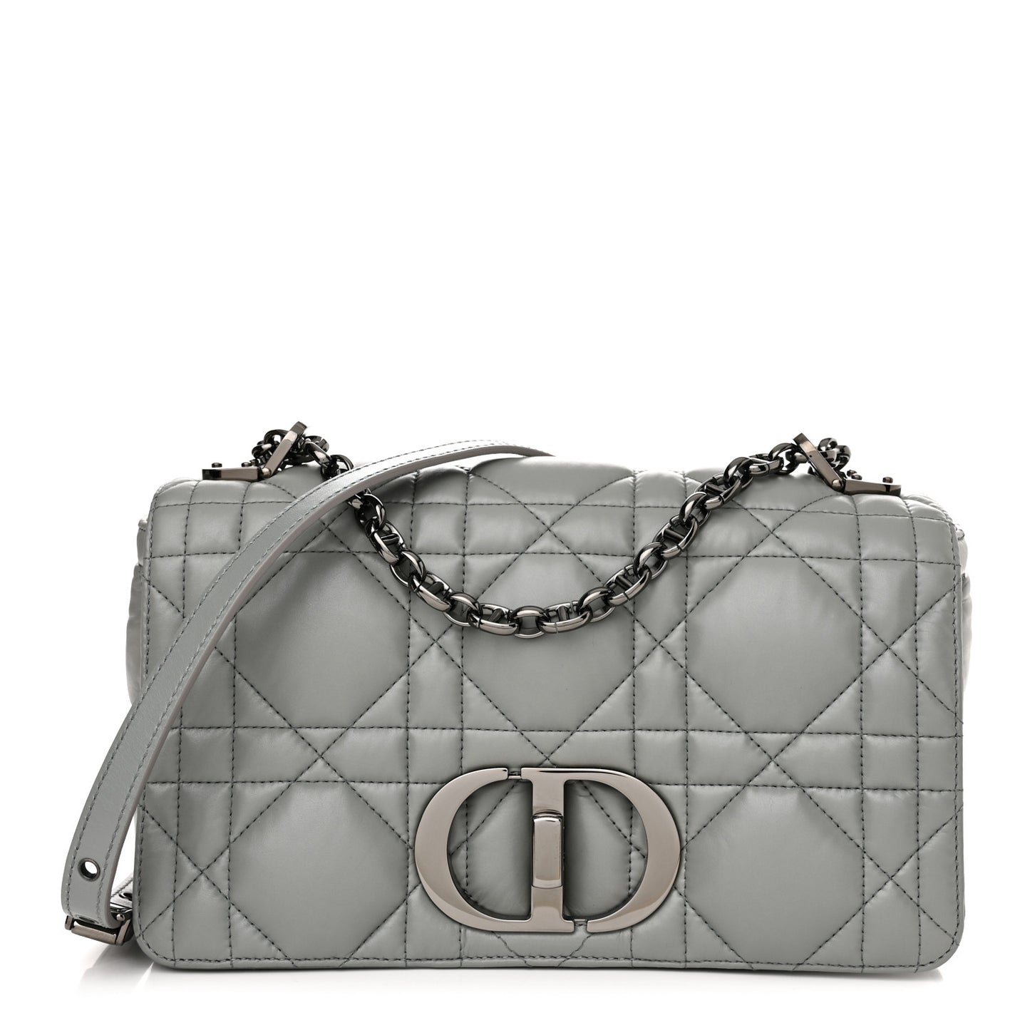 Calfskin Macrocannage Medium Caro Bag Iron Grey