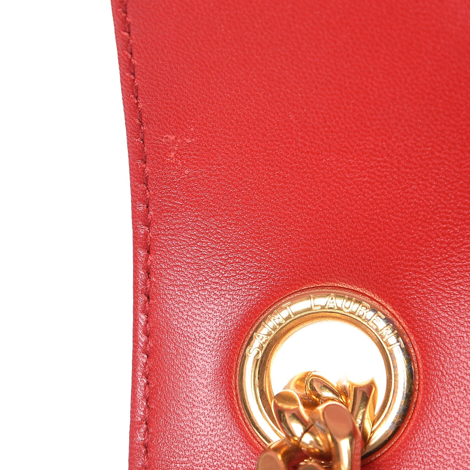 Saint Laurent Patent Matelasse Monogram Large Vicky Chain Bag Rouge Eros 9 of 10