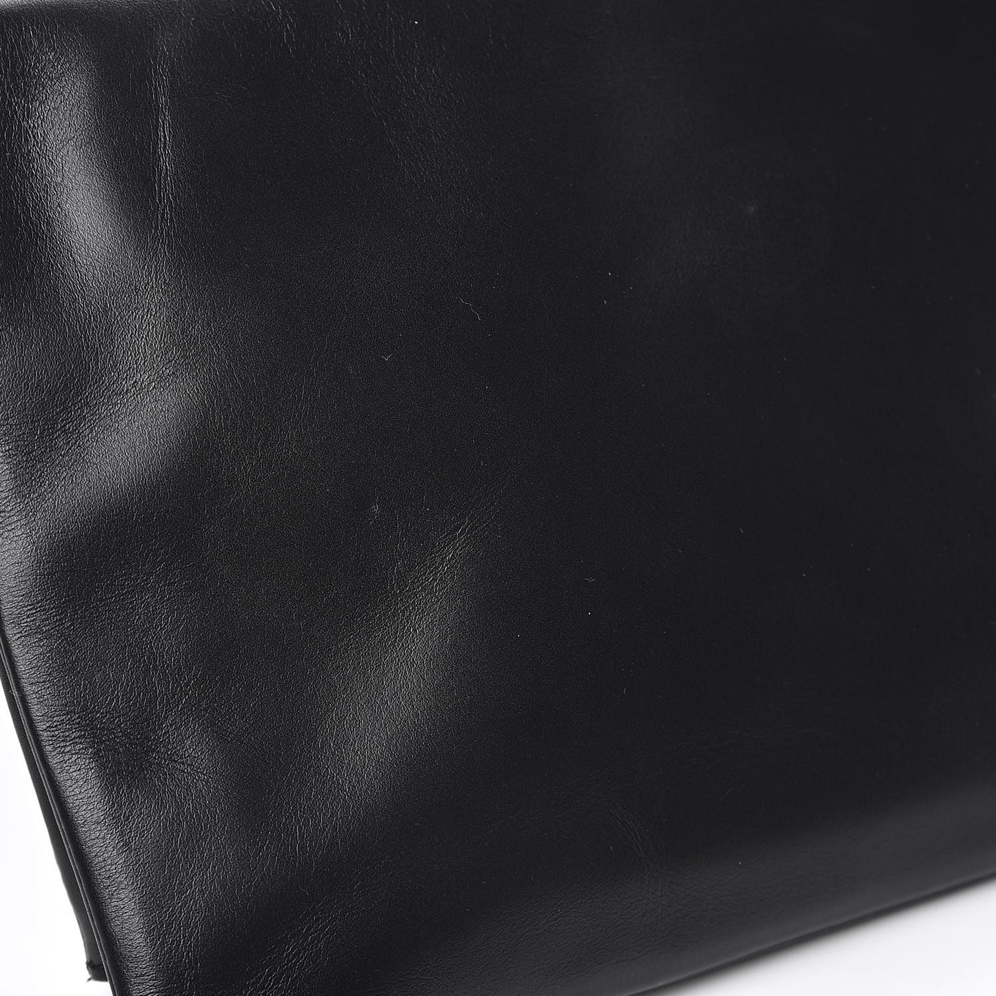 Smooth Calfskin Letters Fold-Over Clutch Black