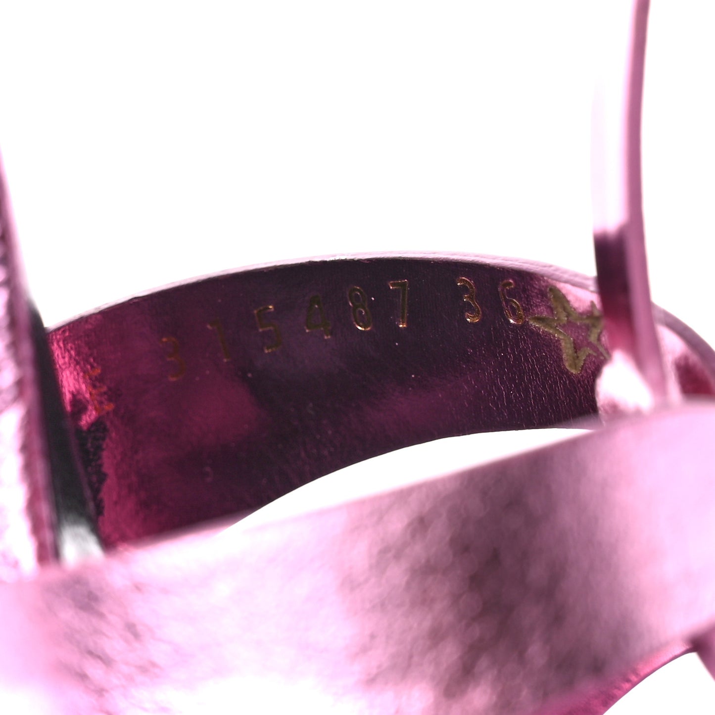 Metallic Calfskin Tribute 105 Platform Sandals 36 Pink