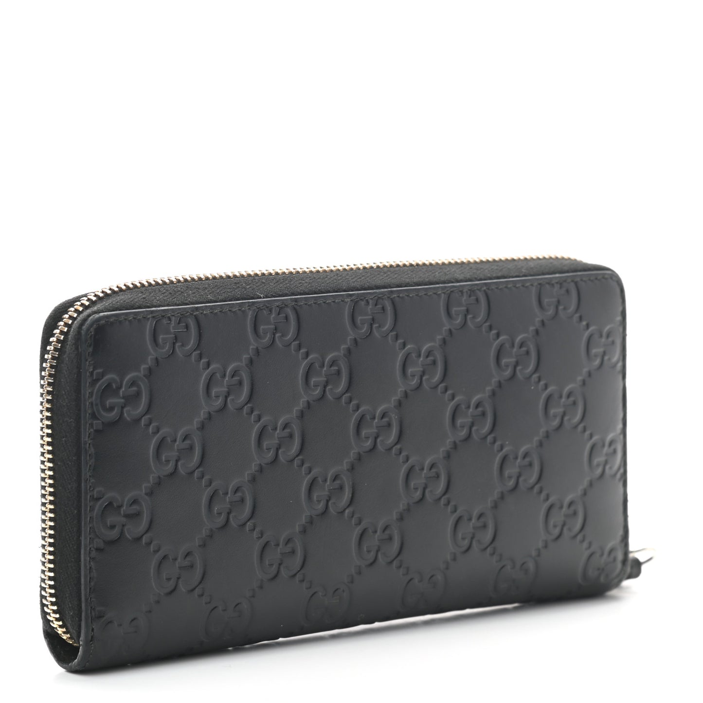 Guccissima Signature Zip Around Wallet Black