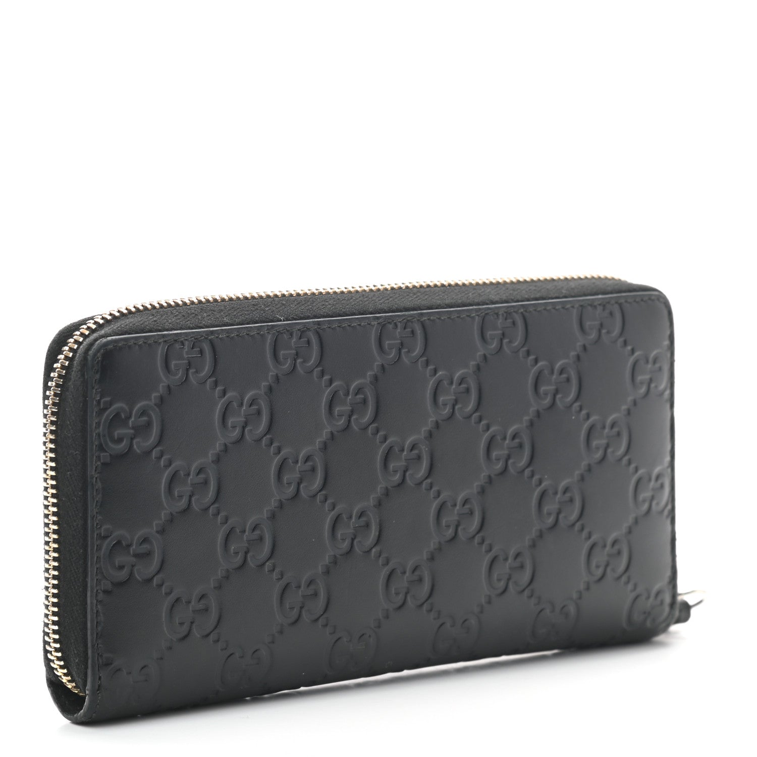 Gucci Guccissima Signature Zip Around Wallet Black 3 of 7