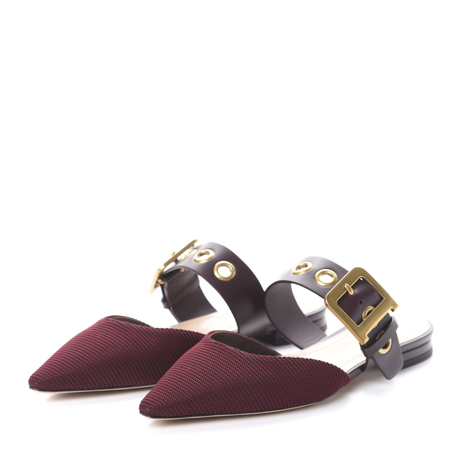 Technical Fabric D-Dior Ballerina Flat Mule 36 Rouge Black