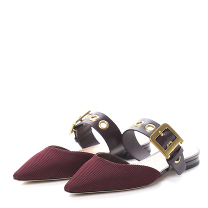 Christian Dior Technical Fabric D-Dior Ballerina Flat Mule 36 Rouge Black 3 of 7