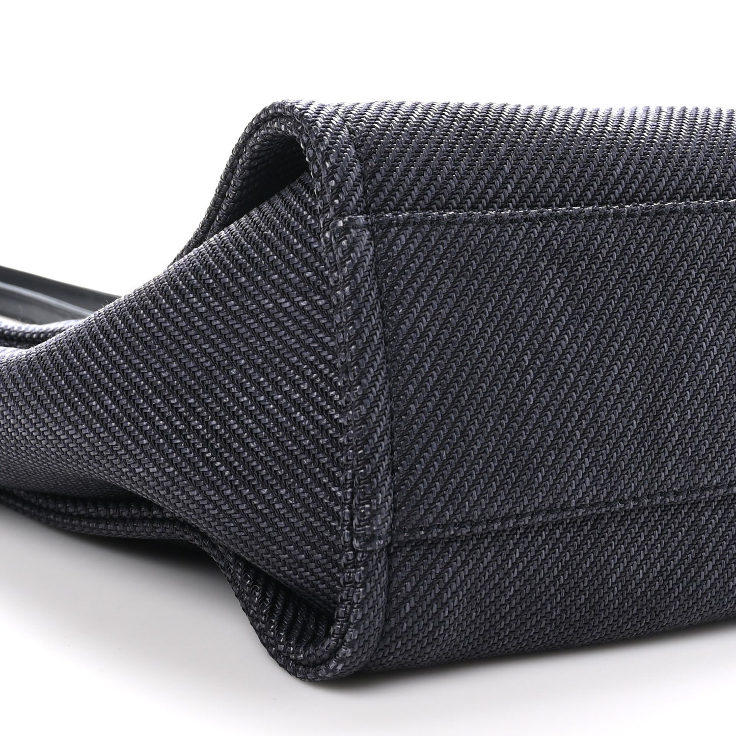 Mixed Fibers Calfskin Small Deauville Tote Black