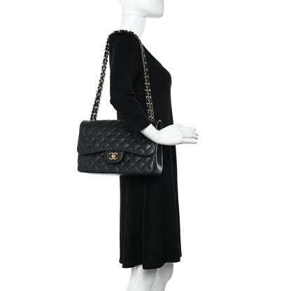 Chanel Caviar Quilted Jumbo Double Flap Black 2 of 10