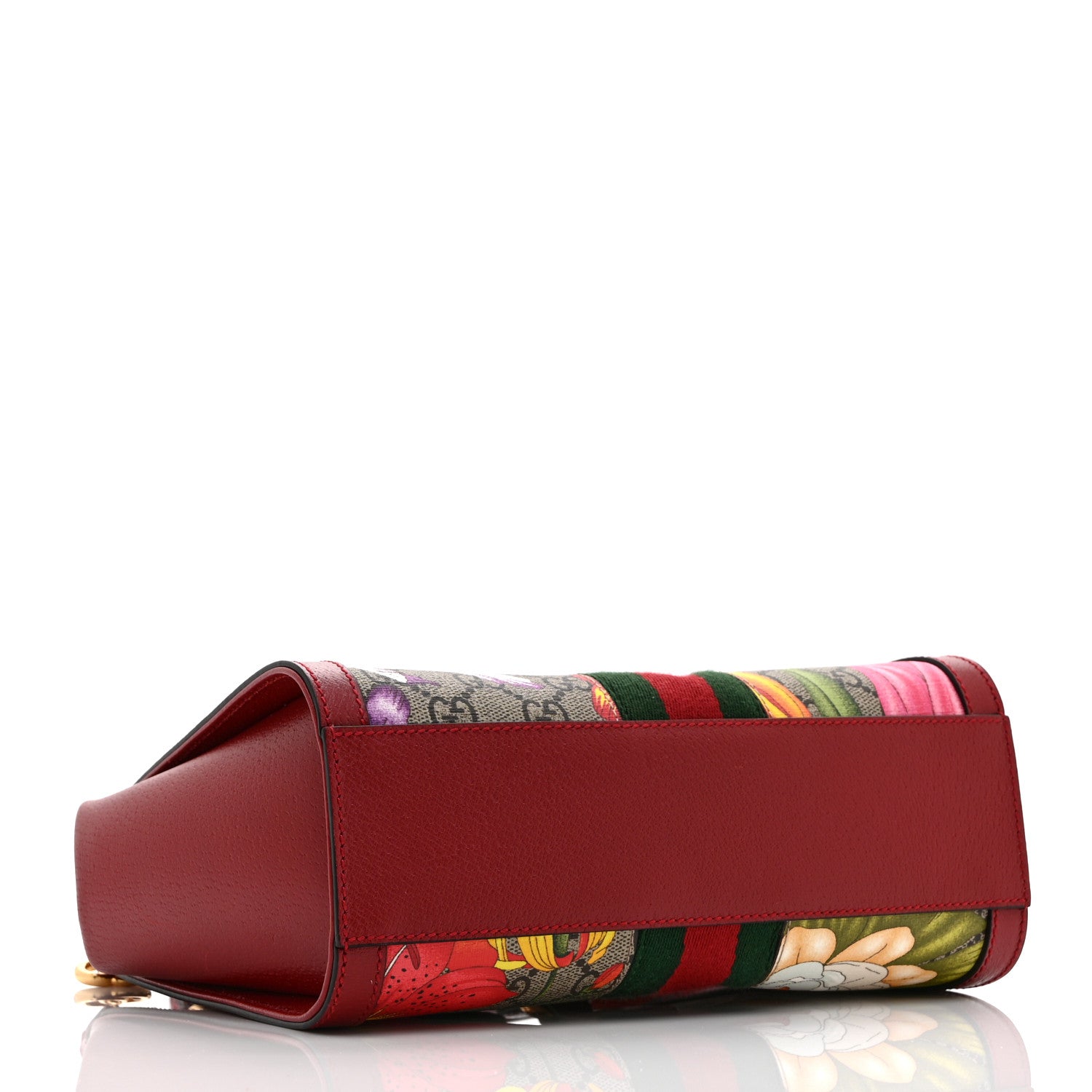 Gucci GG Supreme Monogram Flora Web Small Ophidia Tote Bag Red 4 of 11