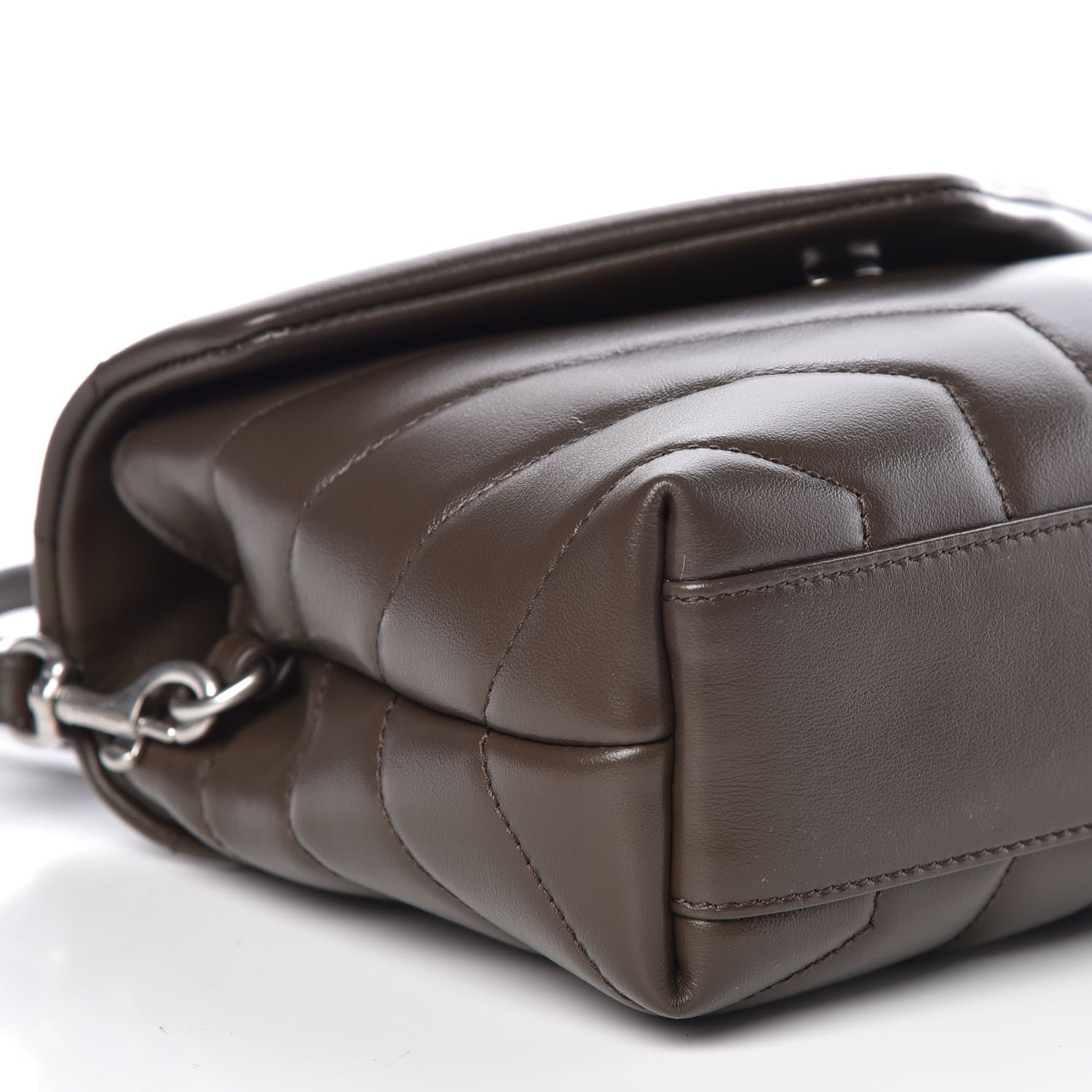 Saint Laurent Calfskin Y Quilted Monogram Toy Loulou Crossbody Bag Faggio 8 of 9