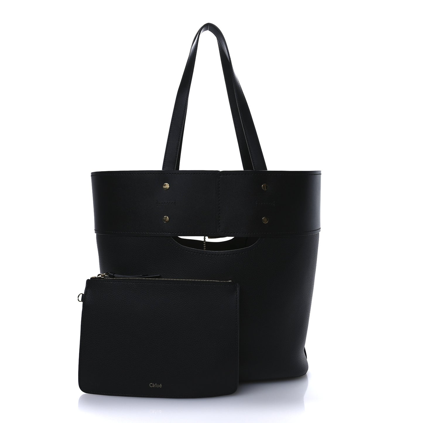 Smooth Grained Calfskin Medium Aby Tote Black