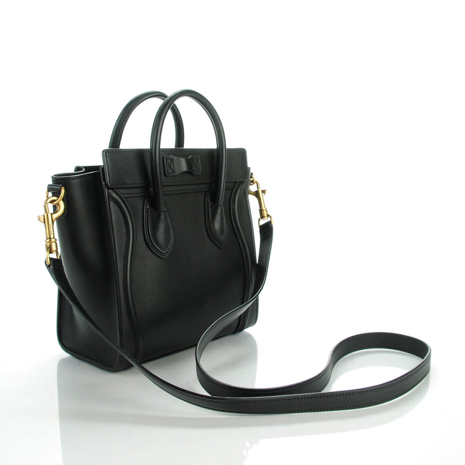 Celine Smooth Calfskin Nano Luggage Black 3 of 8