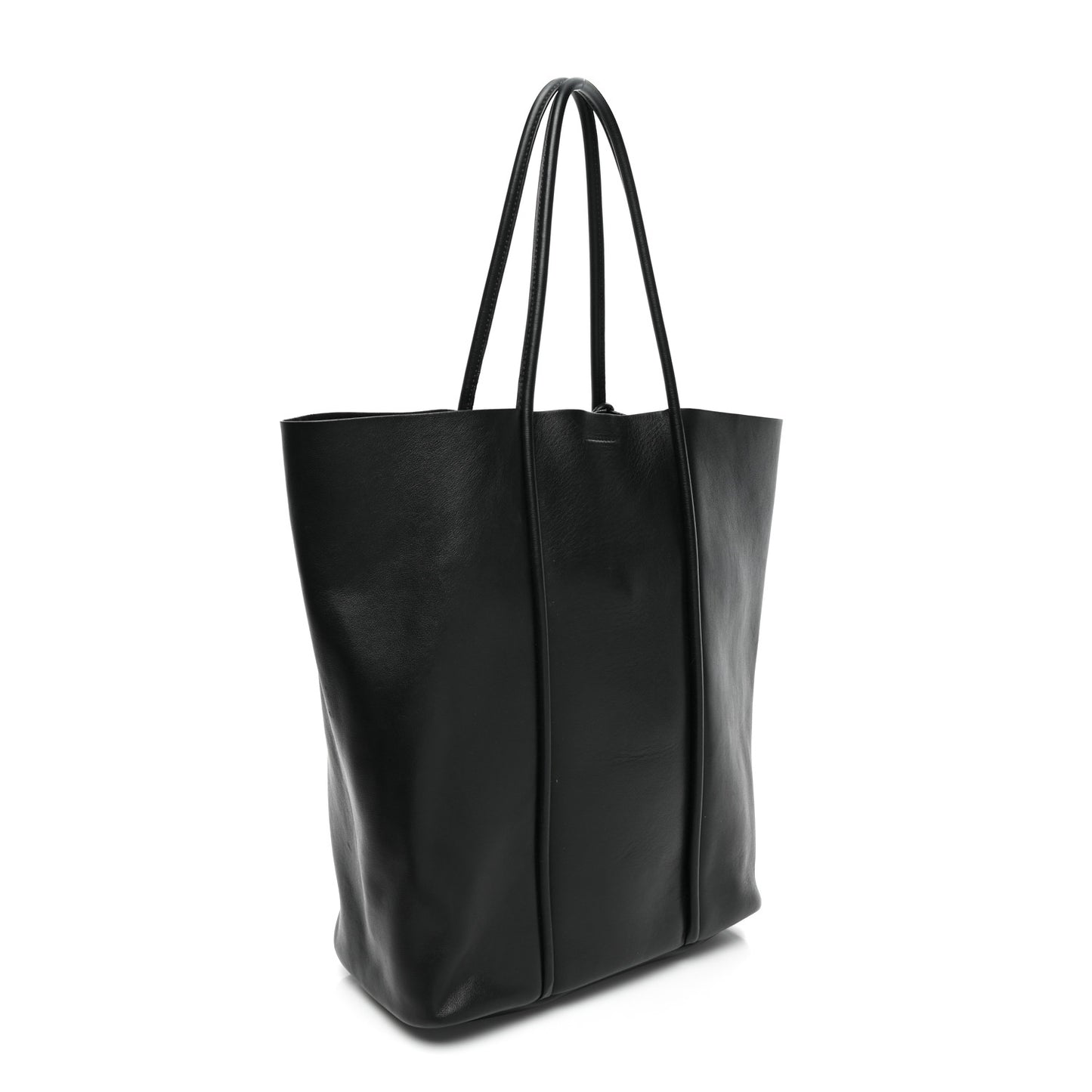 Smooth Calfskin Tubo Vertical Tote Black