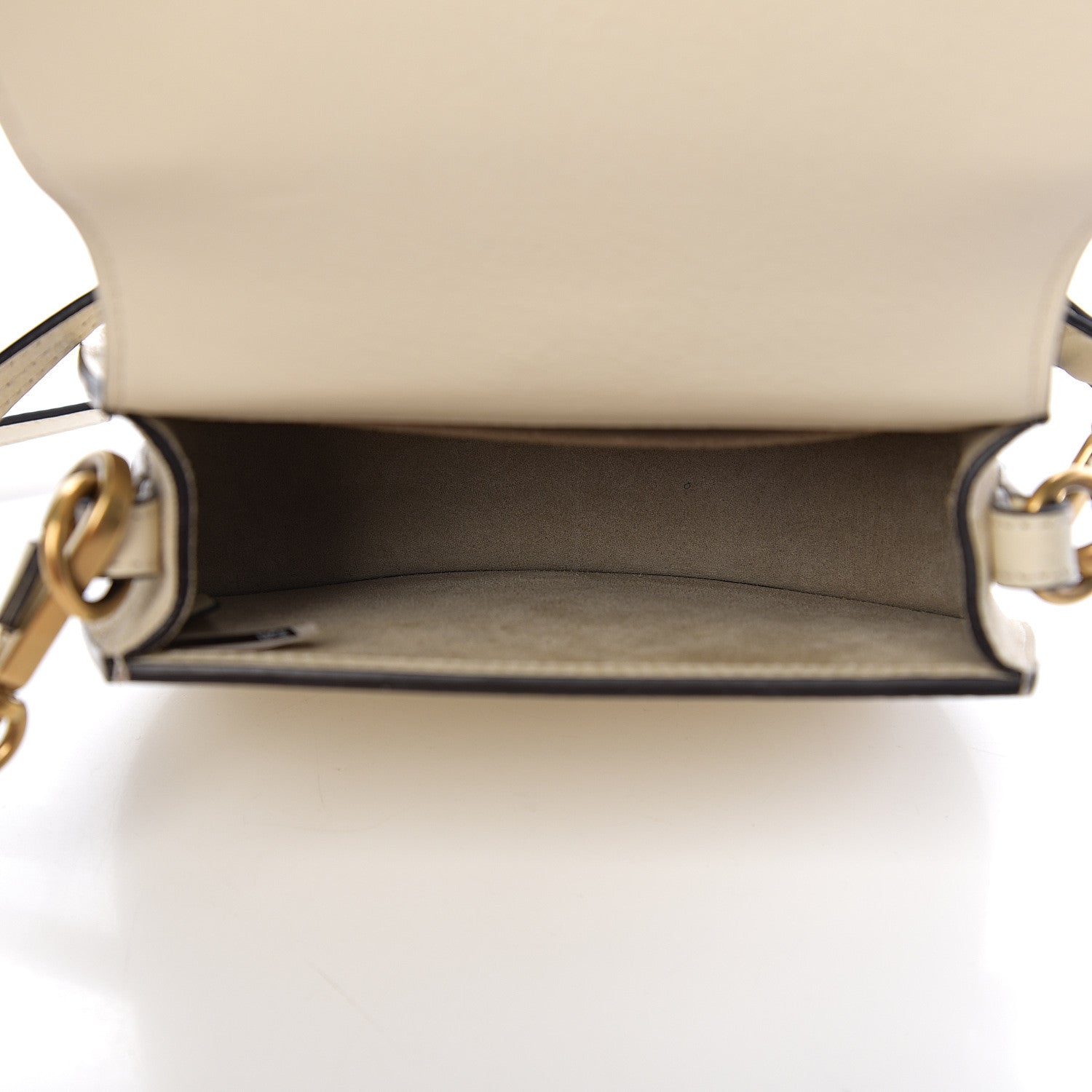 Chloe Calfskin Suede Small Nile Bracelet Bag Off White 4 of 8