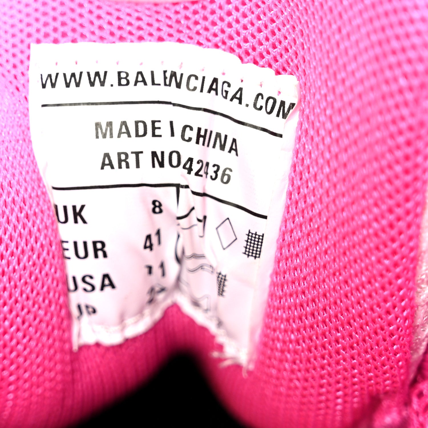 Balenciaga Mesh Rubber Bi-Color Womens Track Sneakers 41 White Fluo Pink 9 of 9
