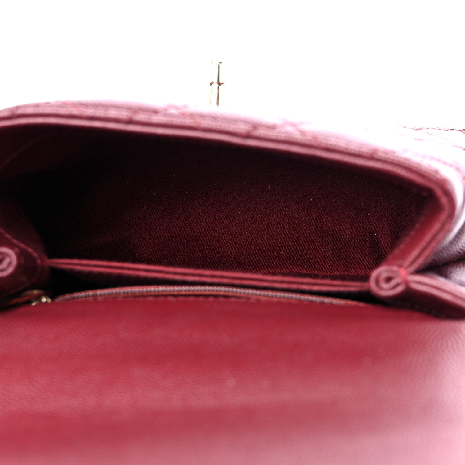 Chanel Caviar Quilted Extra Mini Coco Handle Flap Burgundy 5 of 9