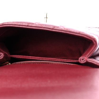 Chanel Caviar Quilted Extra Mini Coco Handle Flap Burgundy 5 of 9