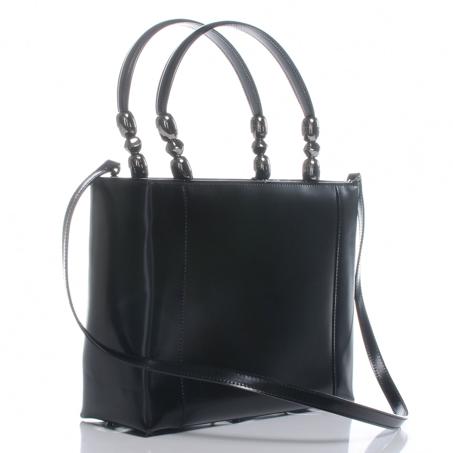 Leather Large Malice Tote Black