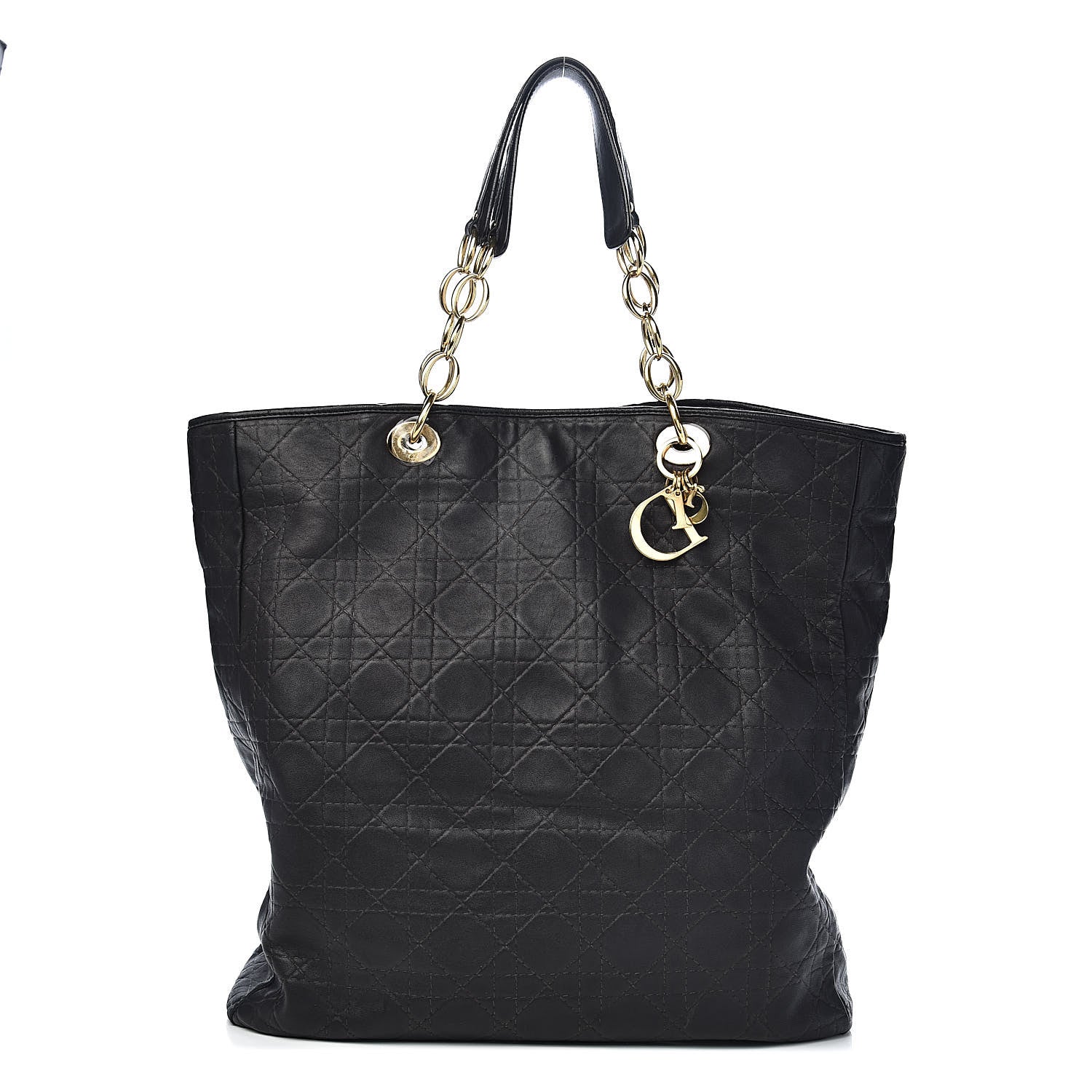 Christian Dior Lambskin Cannage Large Dior Soft Shopping Tote Black 1 of 12