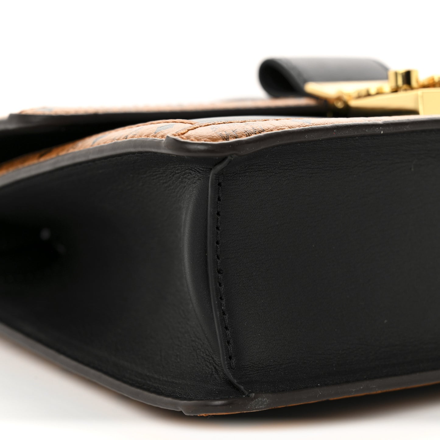 Calfskin Visetos Monogram Studded Tracy Crossbody Bag Black Cognac