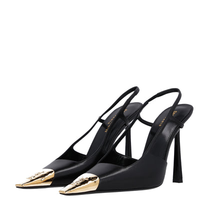 Saint Laurent Smooth Calfskin Jeanne 110 Slingback Pumps 38 Black 4 of 11