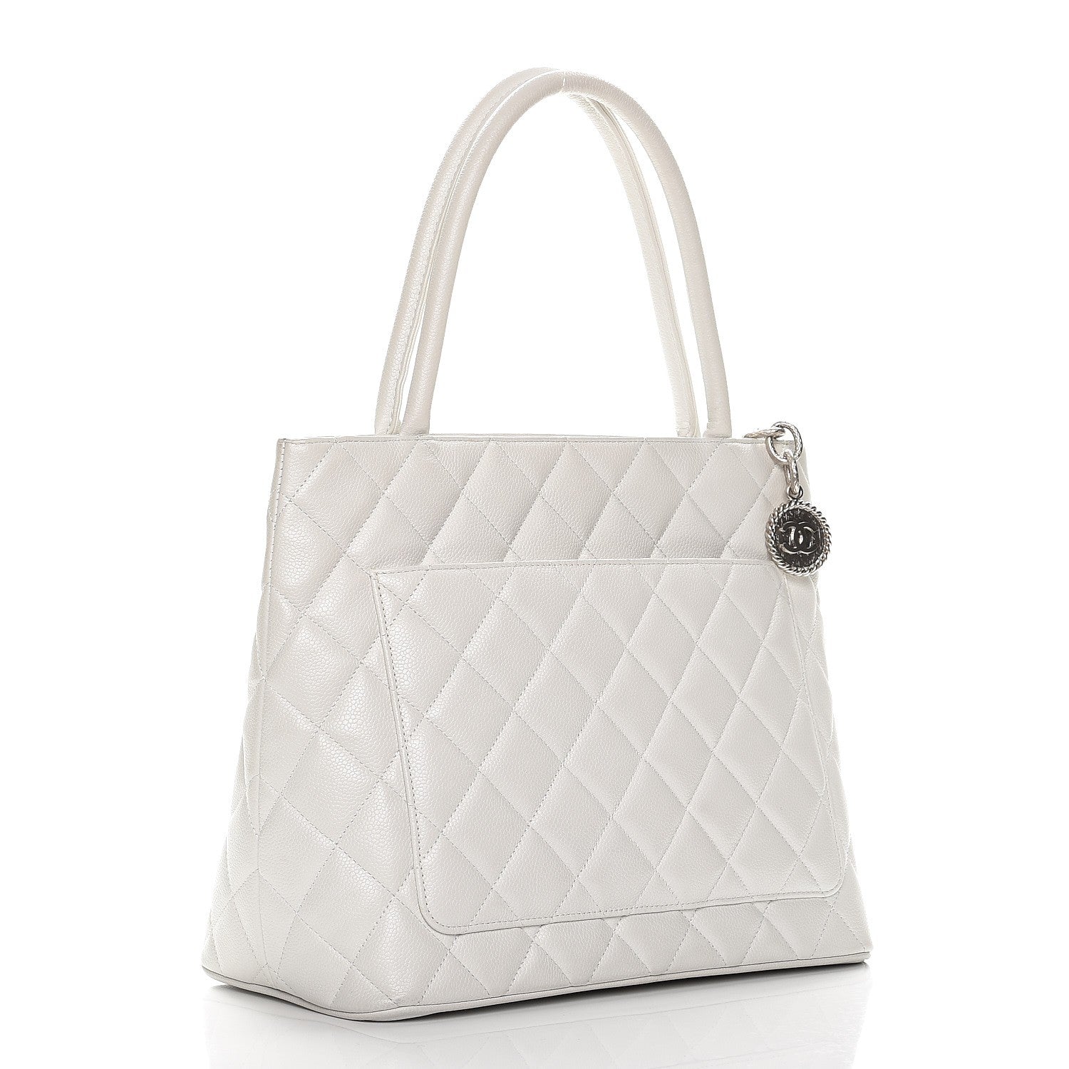 Chanel Caviar Quilted Medallion Tote White 3 of 13