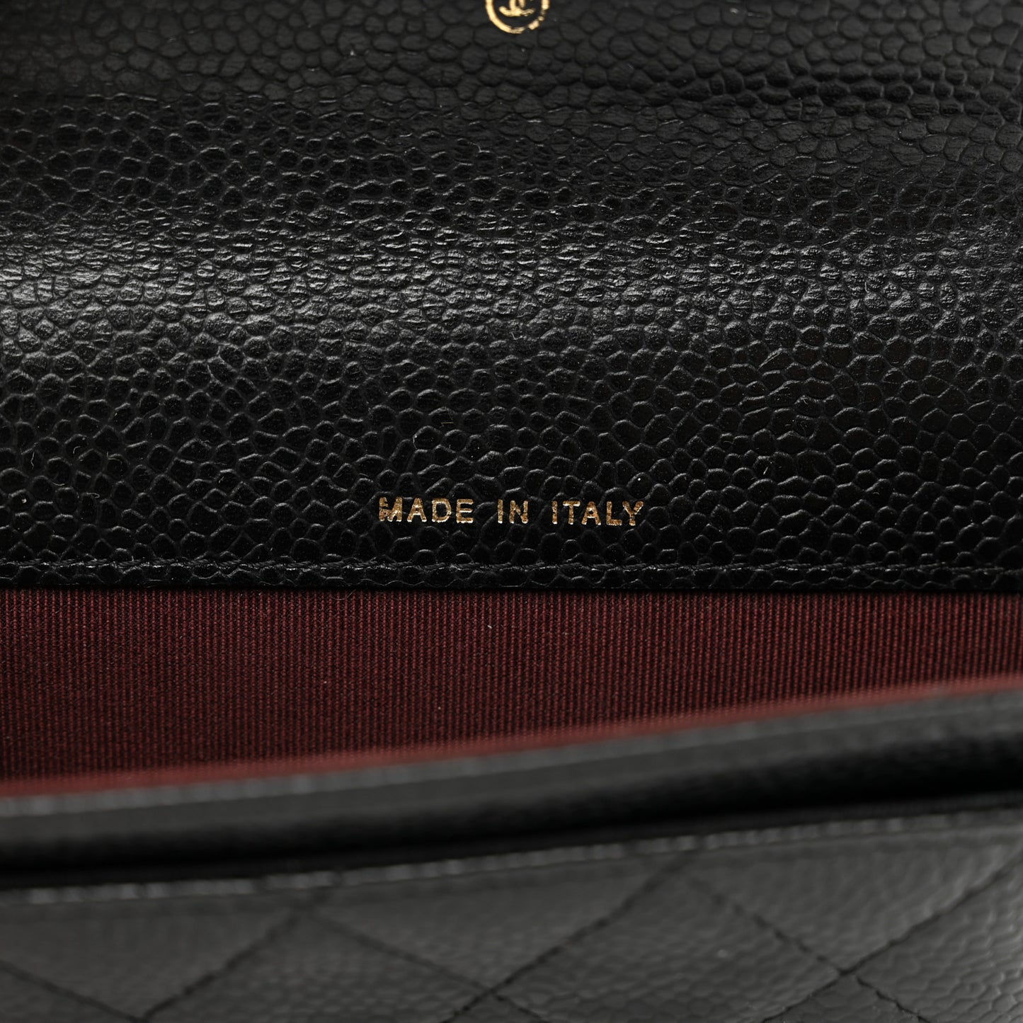 Caviar Quilted Flap Card Holder Wallet Black