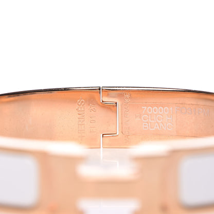 Hermes Enamel Narrow Clic Clac H Bracelet PM White 4 of 5