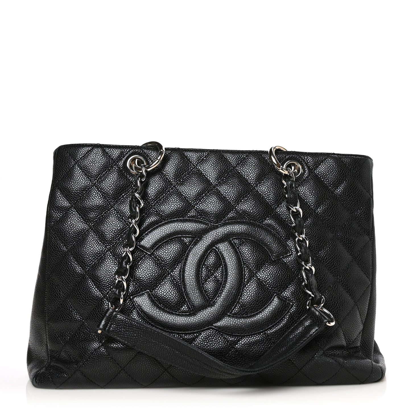 Caviar Quilted Grand Shopping Tote GST Black