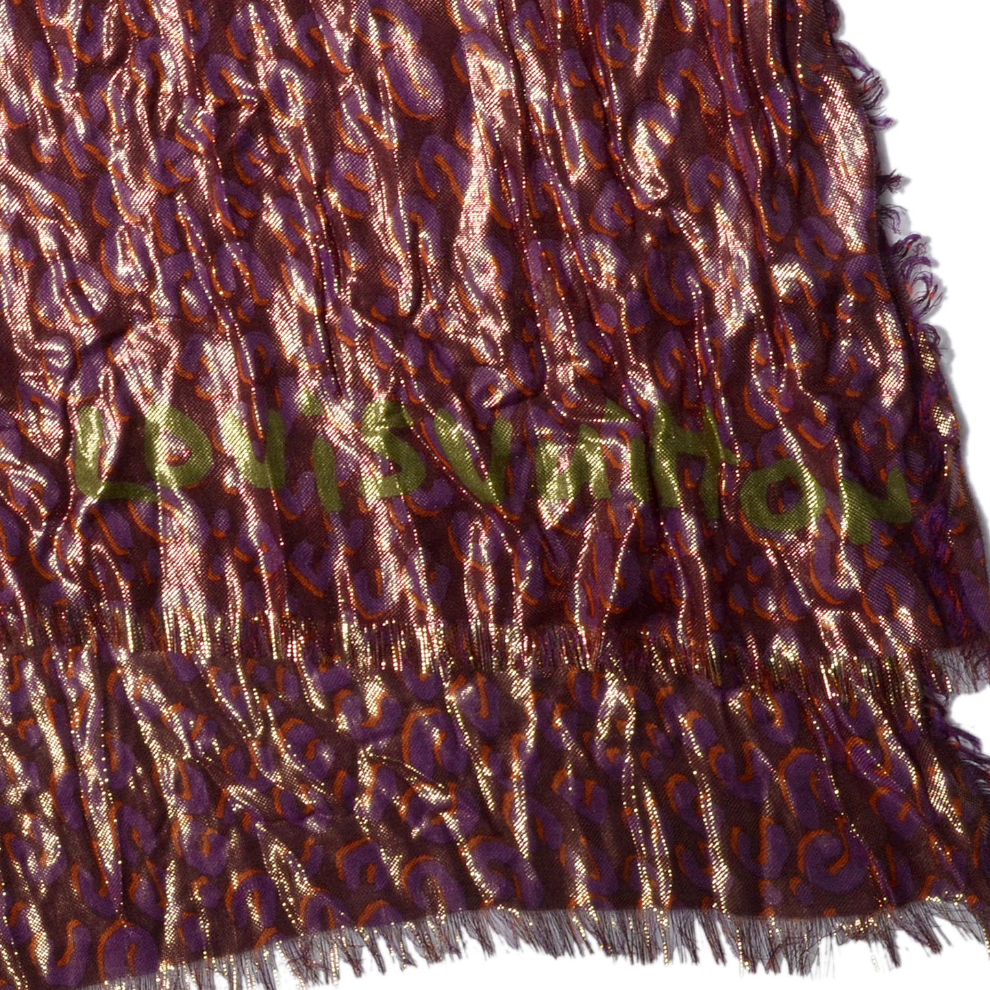 Cashmere Silk Leopard Etole Stole Disco Prune