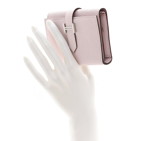 Chevre Mysore Tri-Fold Compact Bearn Wallet Rose Darling