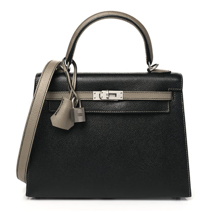 Hermes Epsom Horseshoe Kelly Sellier 25 Black Gris Asphalte 1 of 13