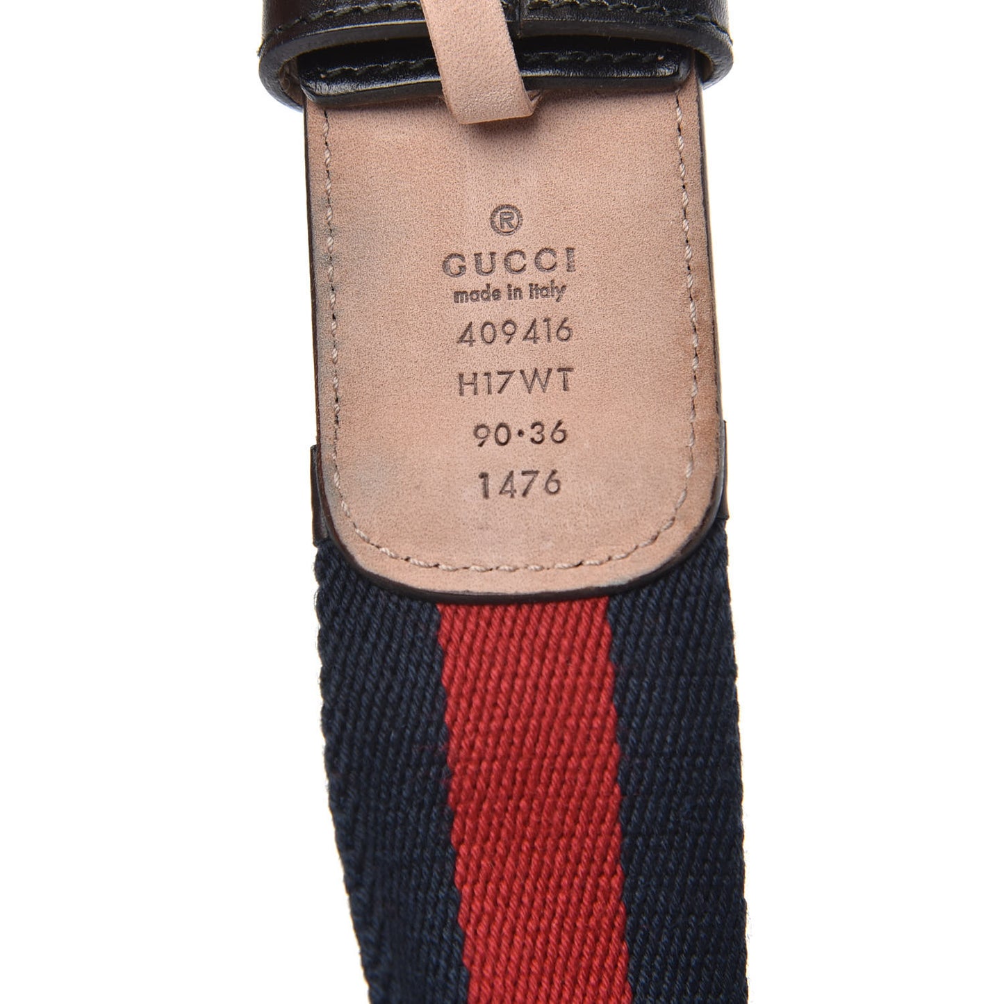 Nylon Calfskin Double G Web 40mm Belt 90 36 Blue Red Black