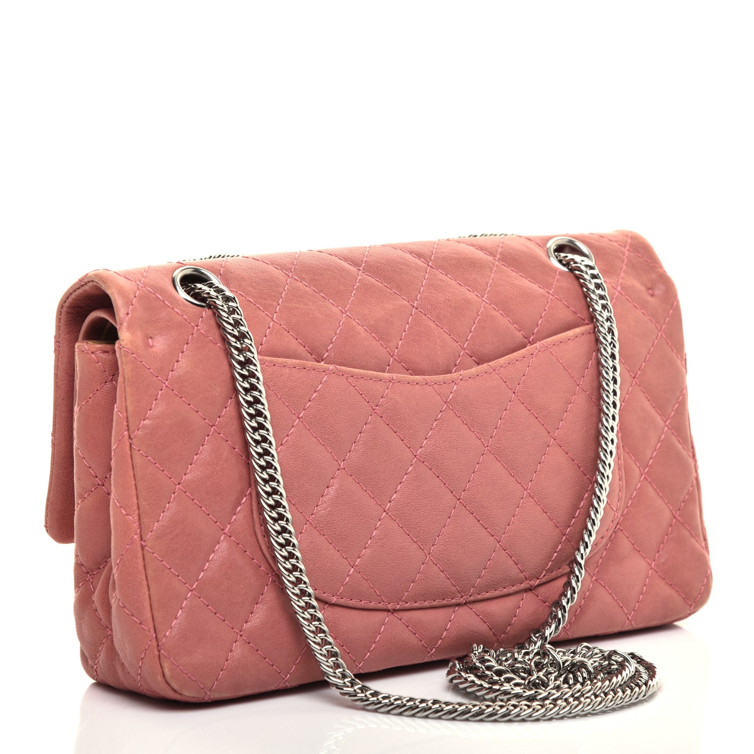 Chanel Washed Lambskin Quilted Medium Double Flap Bijoux Chain Pink 3 of 12