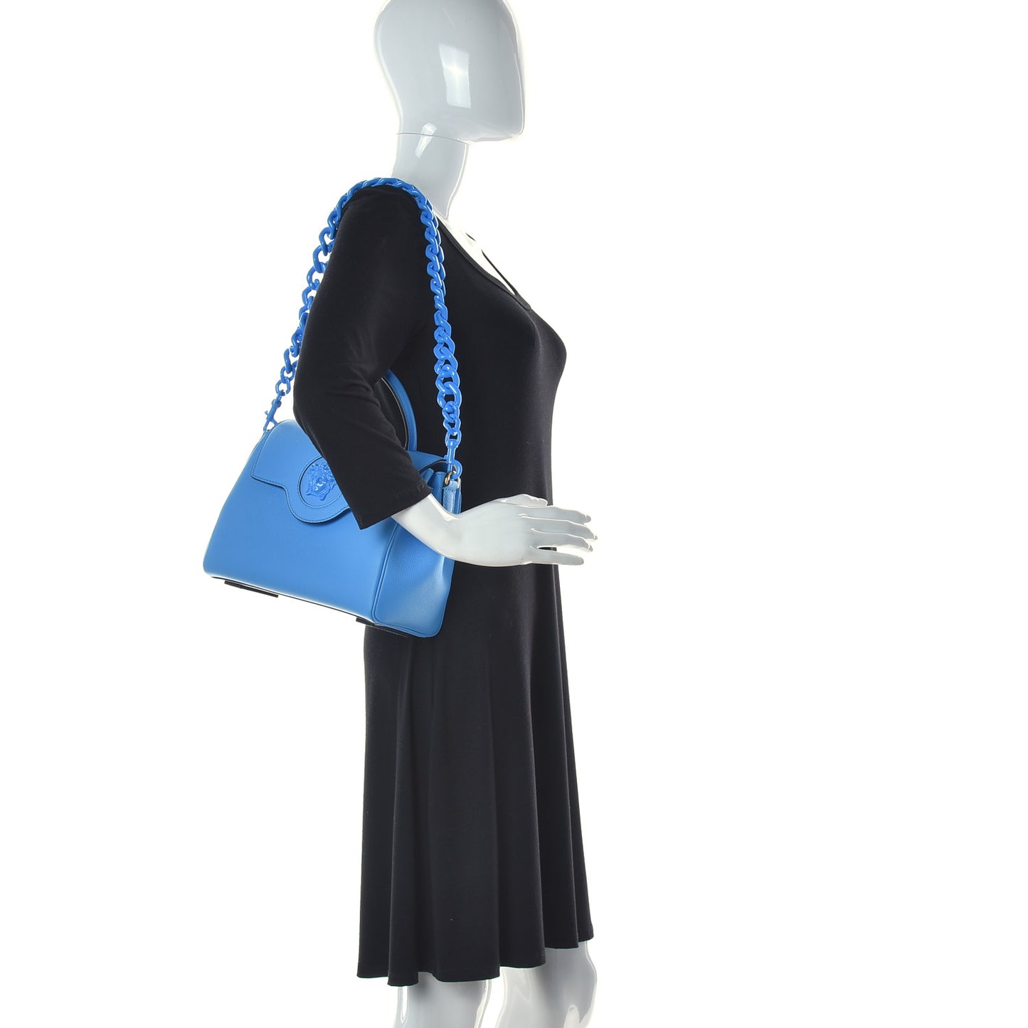 Calfskin Medium La Medusa Bag DV Blue
