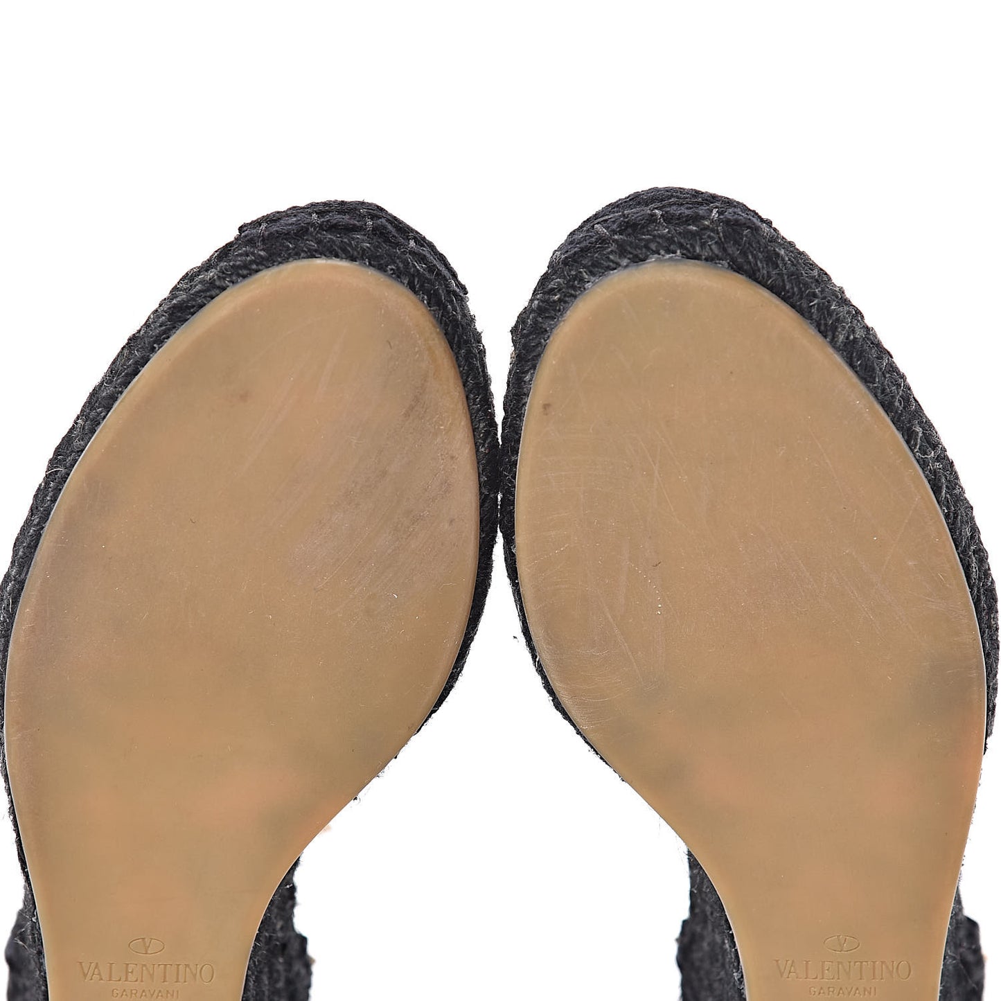 Grained Calfskin Rockstud Ankle Wrap Espadrille 15/75mm Wedges 36 Deep Denim