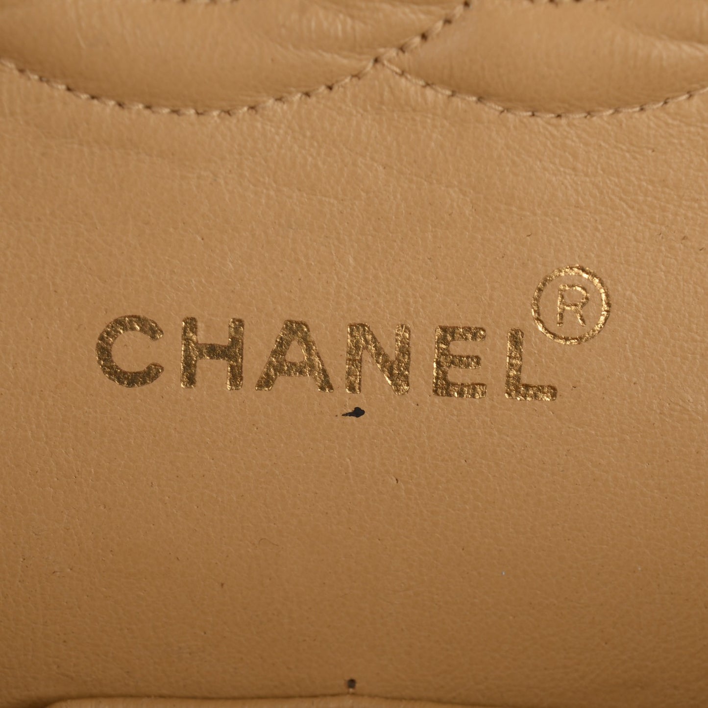 Caviar Quilted Medium Double Flap Beige