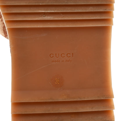 Gucci Canvas GG Monogram Angelina Platform Slide Sandals 36 Beige Ruggine 7 of 10
