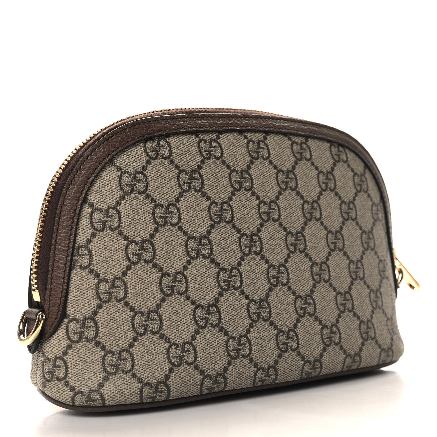 Gucci GG Supreme Monogram Textured Calfskin Web Large Ophidia Cosmetic Case Beige Ebony New Acero 3 of 7
