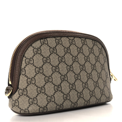 Gucci GG Supreme Monogram Textured Calfskin Web Large Ophidia Cosmetic Case Beige Ebony New Acero 3 of 7