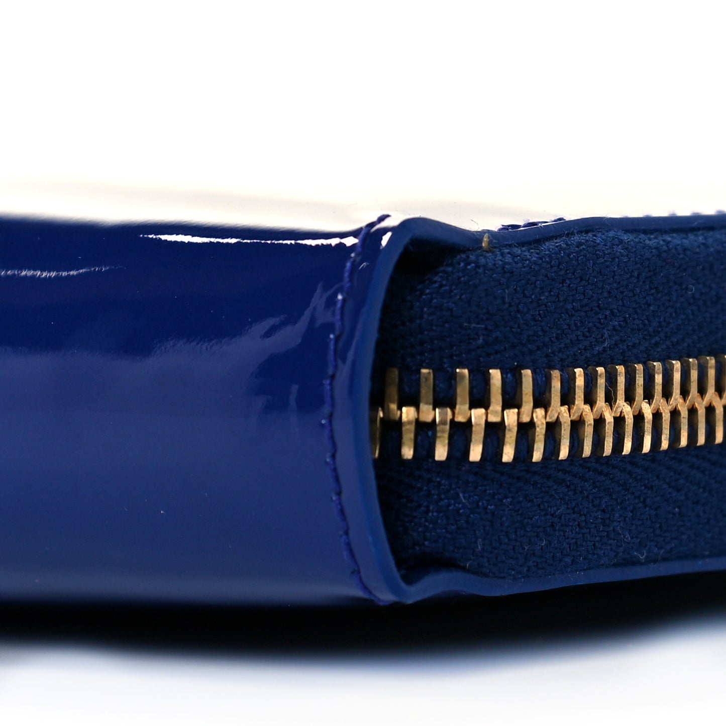 Patent Calfskin Belle De Jour Zip Around Wallet Royal Blue
