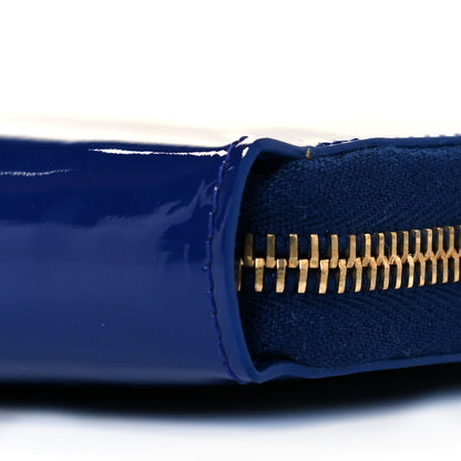 Saint Laurent Patent Calfskin Belle De Jour Zip Around Wallet Royal Blue 8 of 8