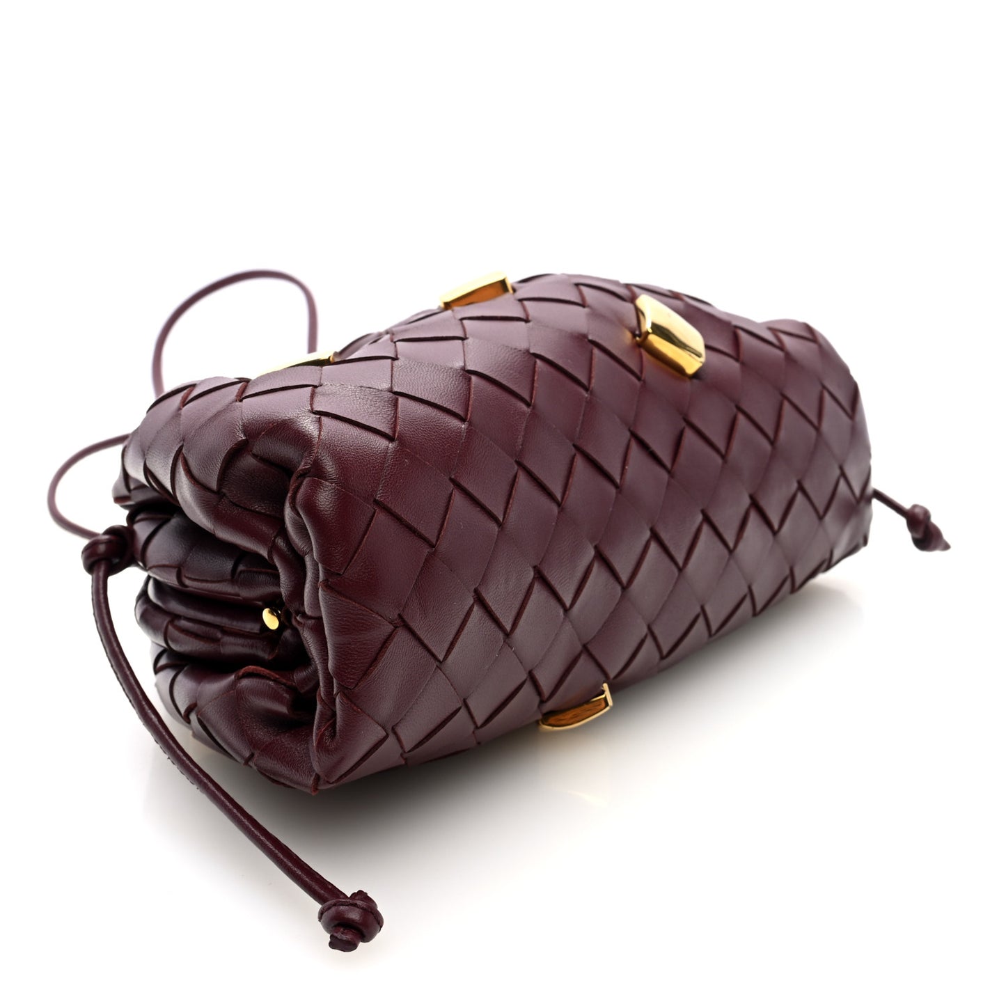 Nappa Intrecciato Studded The Mini Pouch  Barolo
