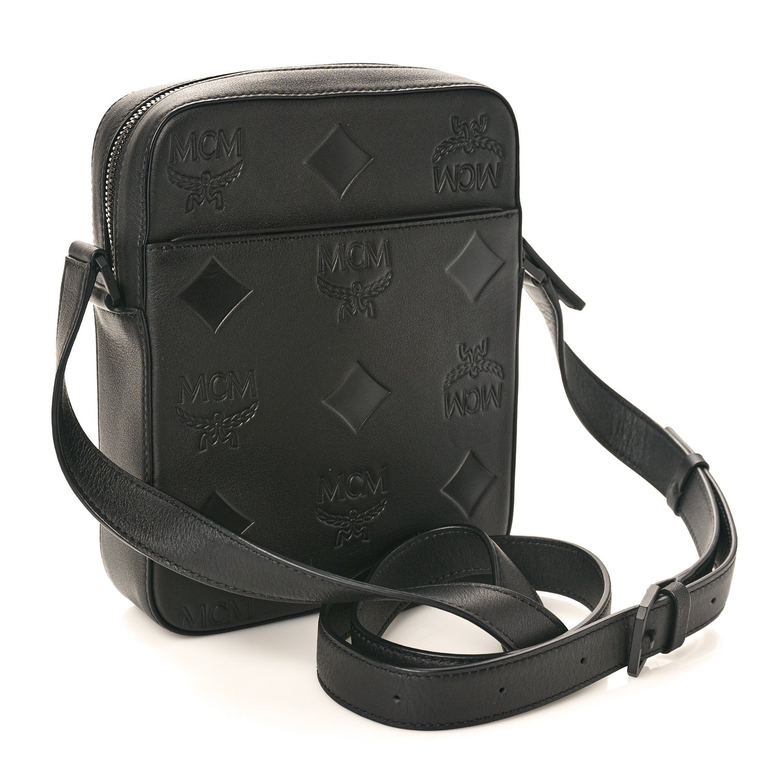 MCM Nappa Maxi Monogram Mini Klassik Crossbody Black Black 3 of 10