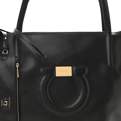 Salvatore Ferragamo Calfskin Medium Gancini Tote Black 10 of 10